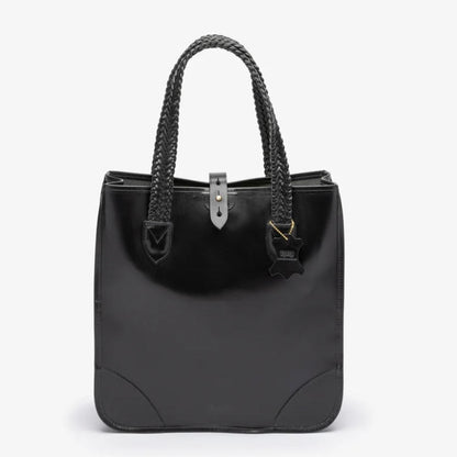 Beorma's Bodleian Tote | English Bridle | Made in England | 14" Open Tote with Braided Handles