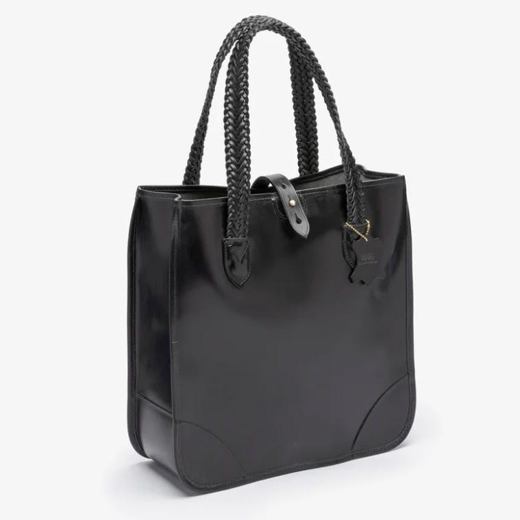 Beorma's Bodleian Tote | English Bridle | Made in England | 14" Open Tote with Braided Handles