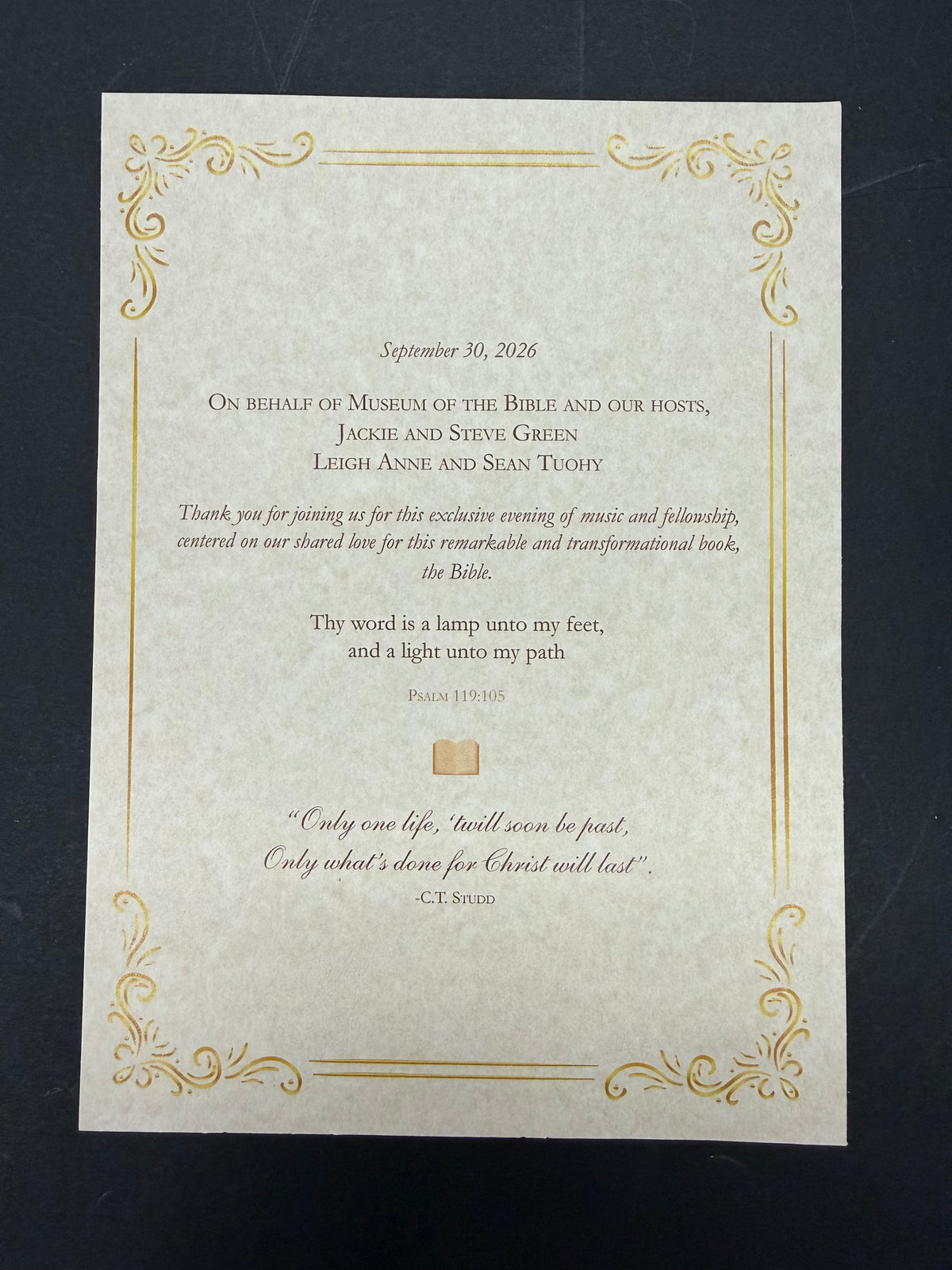 Bespoke Stationery | MUSEUM of the BIBLE, OK | 2026 | Off Set Printing