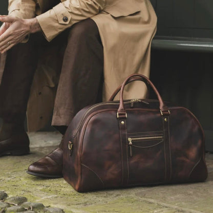 Beorma's Stanford Travel Bag, Weekend Holdall | Made in UK | Superior Quality | English Bridle Hide | 20"