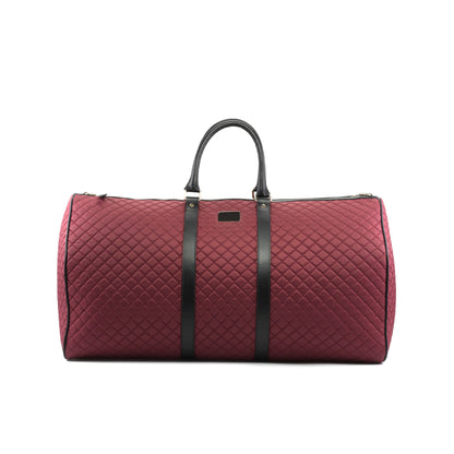 Custom Luxury Travel Bag | MTO | Handcrafted in Spain | Burgundy Quilt with Black Calf Trim |  Sterling & Burke Ltd