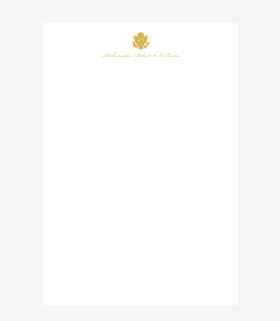 Blanchard | Bespoke Stationery | Monarch Sheets & Envelopes, Business & With Compliments Cards | All Gilt, Hand Engraved on Ecru | Finest Quality