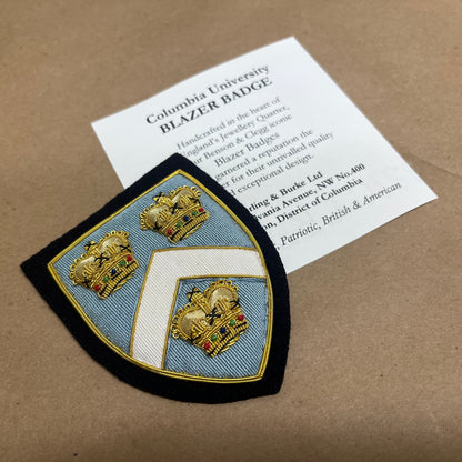 Blazer Badge | Columbia University Blazer Badge | Columbia Univ. Custom Design | Made in England