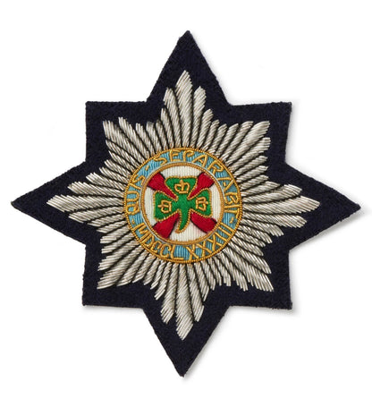 Blazer Badge | Irish Guards | Elegant 4 Leaf Clover in Silver Crest Blazer Badge | Made in England