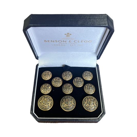 East India Company | Crest Design | Blazer Button Set | Bronze Plated Blazer Buttons | Made in UK