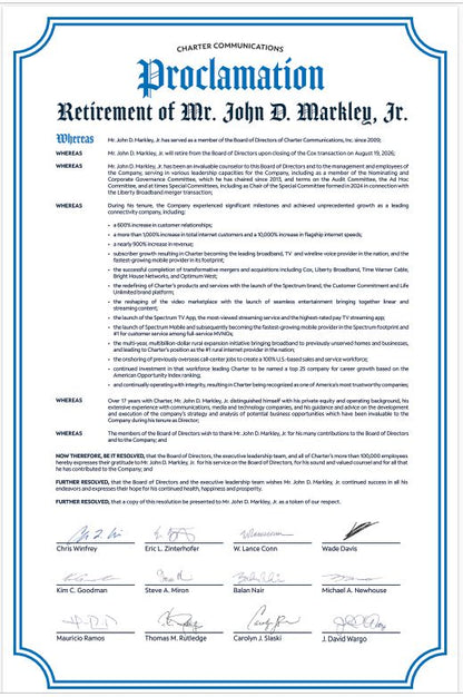 September 2026 | Bespoke Framed Award / Proclamation