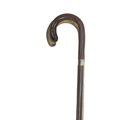 Maple Crook Handle Cane for a Lady | Slender,  Elegant Cane with Gold Band | Made in  England |