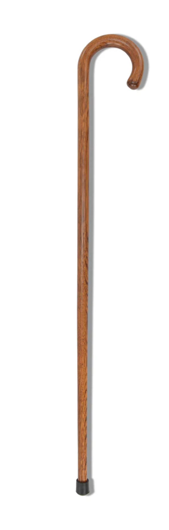 hickory wood cane solid beautiful with rubber tip