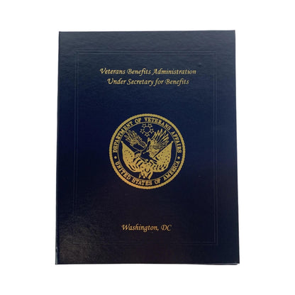 Custom Wallace Certificate Holder | Veterans Benefits Administration | Non Padded Certificate Holder | 8.5 by 11 inch Vertical | Washington, DC