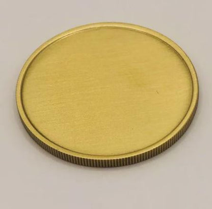 Engraved Coin | Solid Brass Engraved Disk Coin | 2.5 inch diameter
