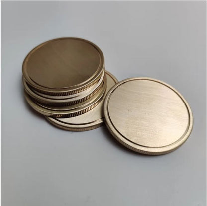 Engraved Coin | Solid Brass Engraved Disk Coin | 2 inch diameter