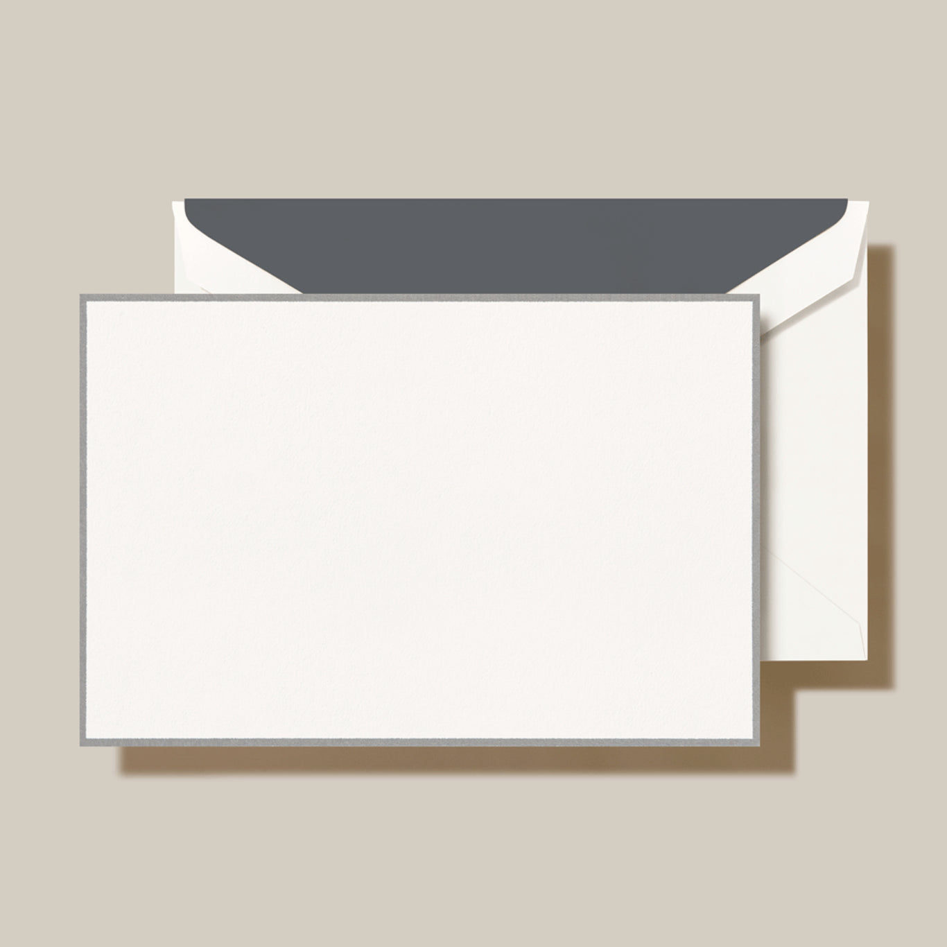 Crane & Co. Stationery | Bordered Correspondence Card with Engraved Name | Envelope with Lining | Envelope Engraved with return address on flap | DEPOSIT ONLY