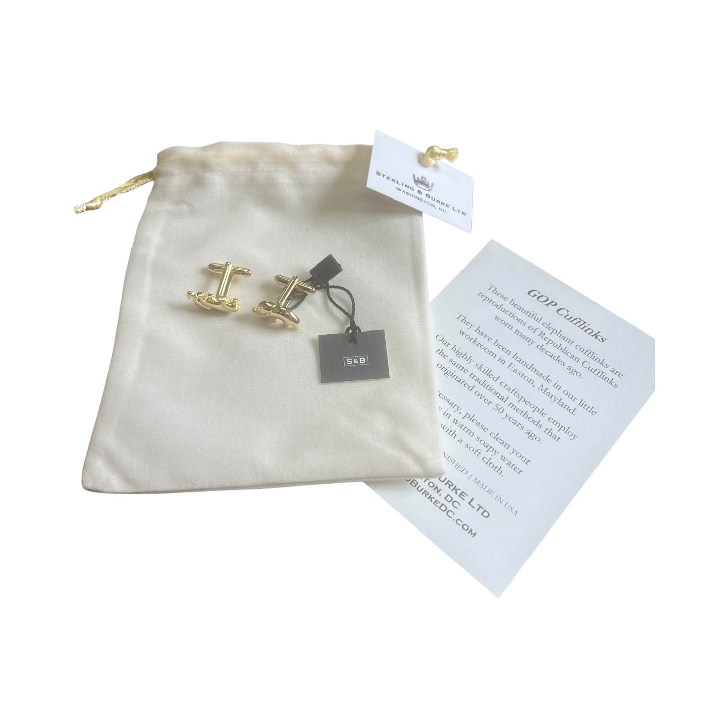 GOP Cuff Links | The First Republican Elephant Cufflinks | Made in USA & UK