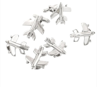 Air Plane Stud Set | Airplane Cufflinks & Studs |  Manufactured in USA in Silver & Gold Finish