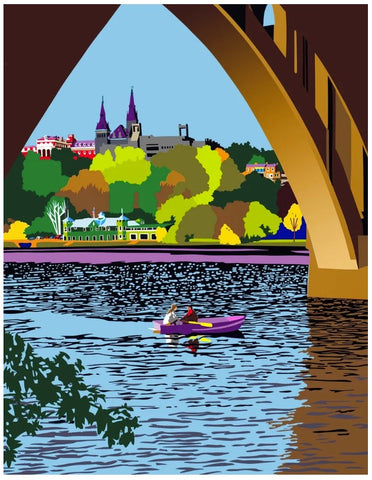 Georgetown Univ | Georgetown University | Georgetown View from the Potomac River | Artist Joseph Craig English | Various Sizes
