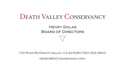 Death Valley | Engraved Stationery | Business Cards | March 2026
