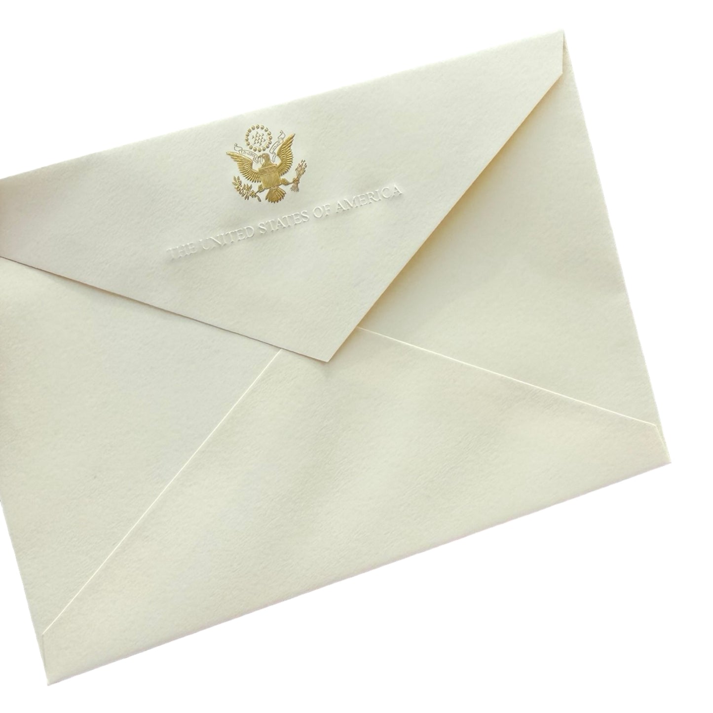 Ambassador Envelopes | A6 6.5 by 4.75 inches | Great Seal Engraved in Gold with Text Embossed