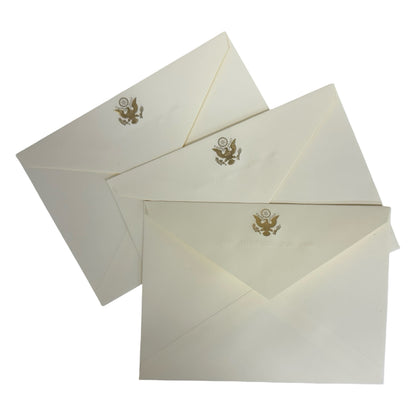 Ambassador Envelopes | A6 6.5 by 4.75 inches | Great Seal Engraved in Gold with Text Embossed