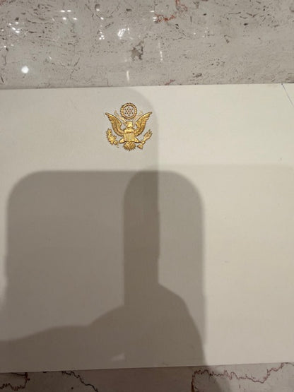 Ambassador Envelopes | A6 6.5 by 4.75 inches | Great Seal Engraved in Gold with Text Embossed