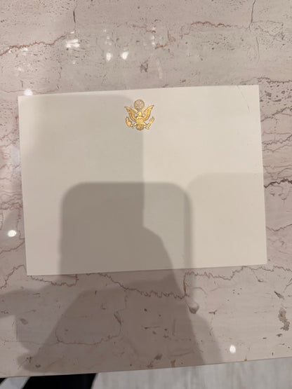 Ambassador Envelopes | A6 6.5 by 4.75 inches | Great Seal Engraved in Gold with Text Embossed
