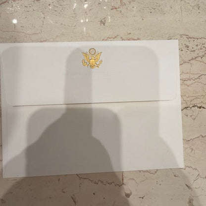 Ambassador Envelopes | A6 6.5 by 4.75 inches | Great Seal Engraved in Gold with Text Embossed
