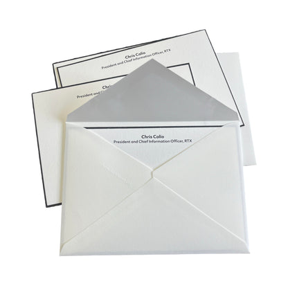 RTX | Bespoke Stationery | Large / Executive Correspondence Card and Envelope Set | Correspondence Card with Logo and Text and Blank Envelope