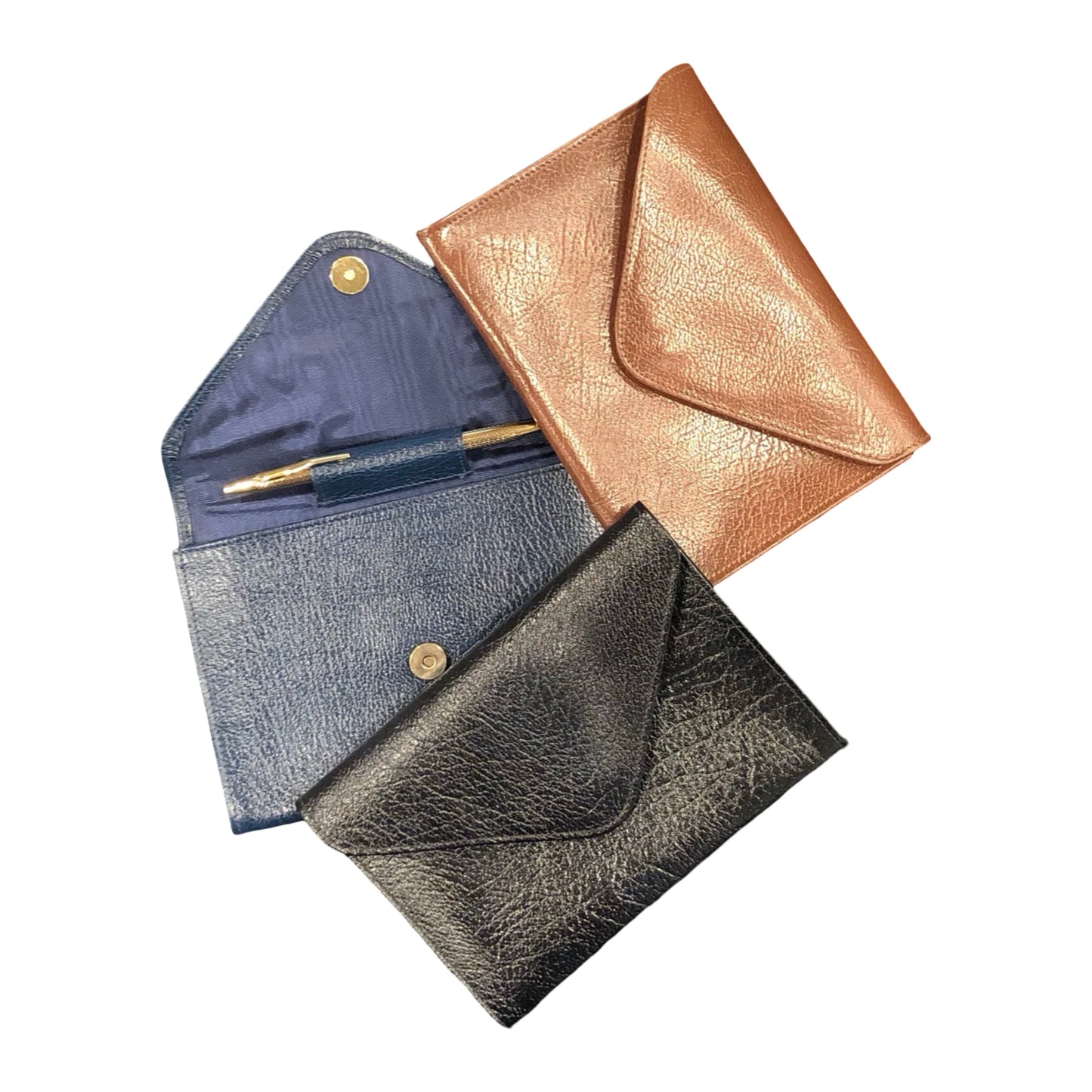 7 Inch Leather Envelope | Small Size Envelope Style Portfolio | Cash Gift Envelope | Embossed Calf Leather | Silk Lining | Made in England | Charing Cross Ltd
