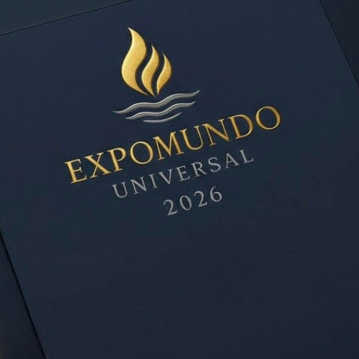 EXPOMUNDO | Bespoke Stationery | Custom Folder | 3D Embossed Foil Stamped Logo and Text