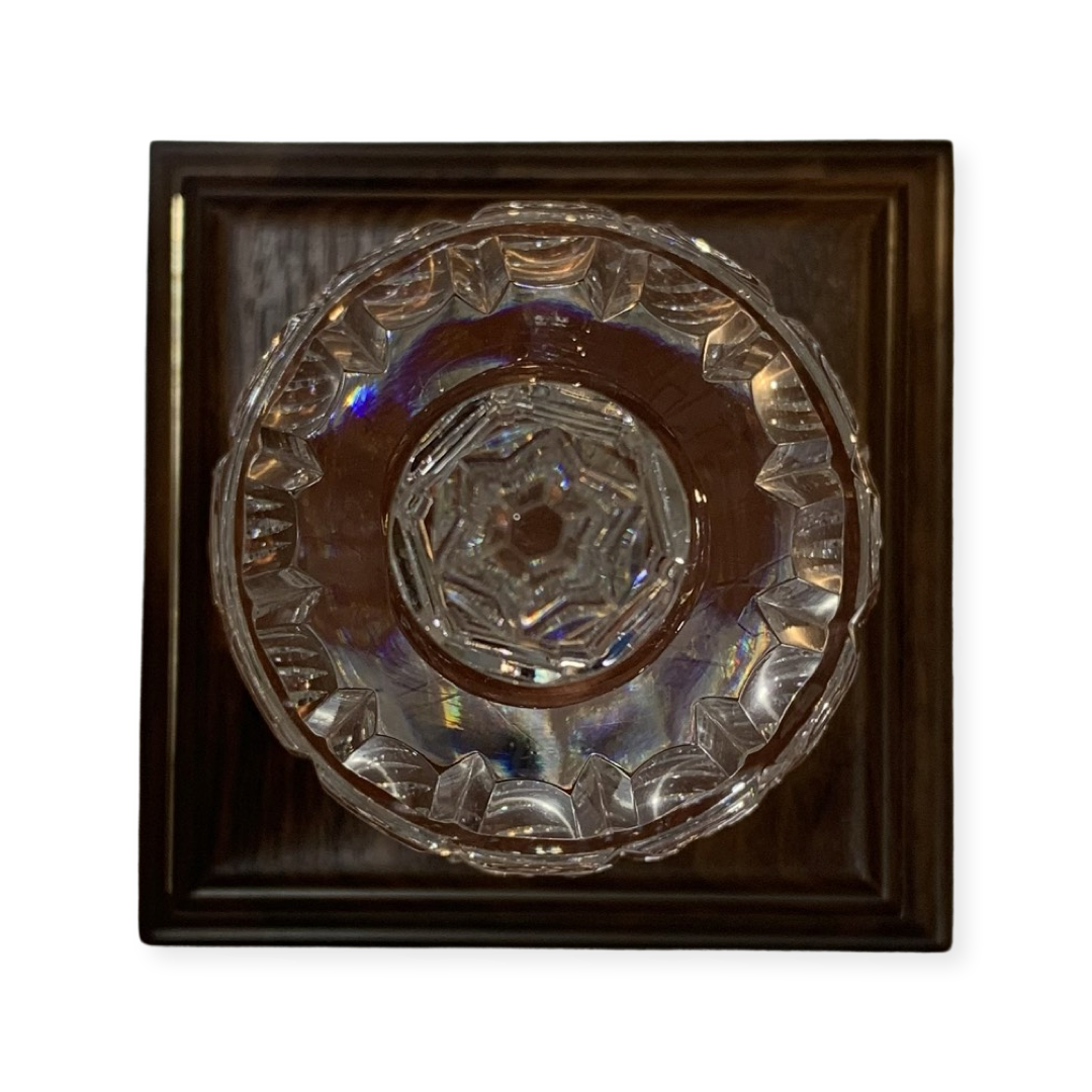 Waterford Crystal Capitol Dome Award on Walnut Base | Brass Plate Engraved | National Club Association | April 2023 | Nick Sidorakis