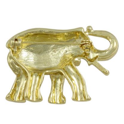 Patriotic Jewelry | US Flag GOP Pin, Brooch | Republican Elephant | Gold with Crystals and Enamel