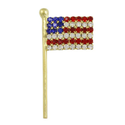 Patriotic Jewelry | US Flag Pin, Brooch | American Flag on Staff