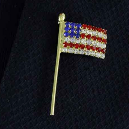 Patriotic Jewelry | US Flag Pin, Brooch | American Flag on Staff
