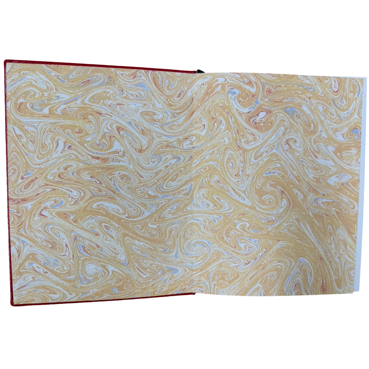 Gawler's Sons | Funeral Guest Book | SERGE MOMBOULI | Finest Quality Red Calf Leather with Gold Tooling | Blank Pages