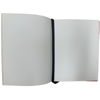 Gawler's Sons | Funeral Guest Book | SERGE MOMBOULI | Finest Quality Red Calf Leather with Gold Tooling | Blank Pages