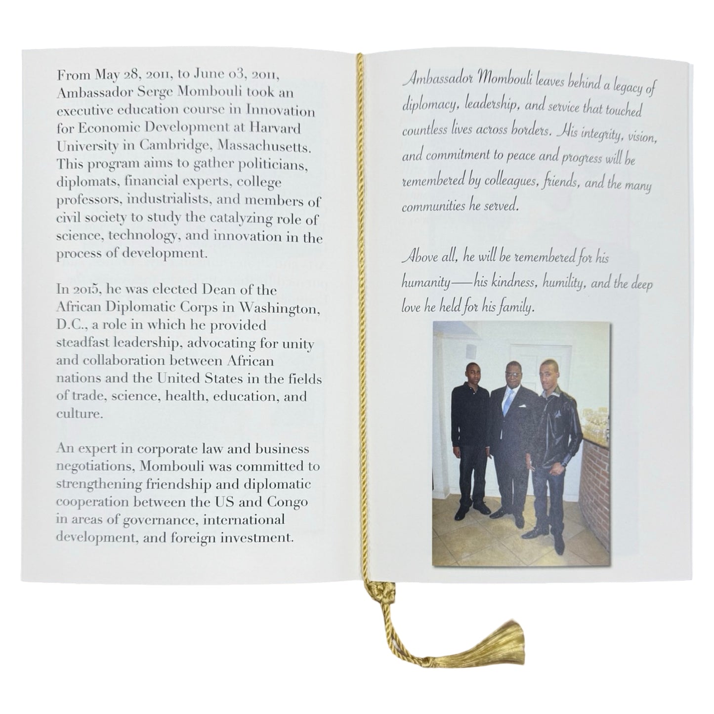Gawler's Sons | Funeral Service | SERGE MOMBOULI | Finished Program  | 320 Copies
