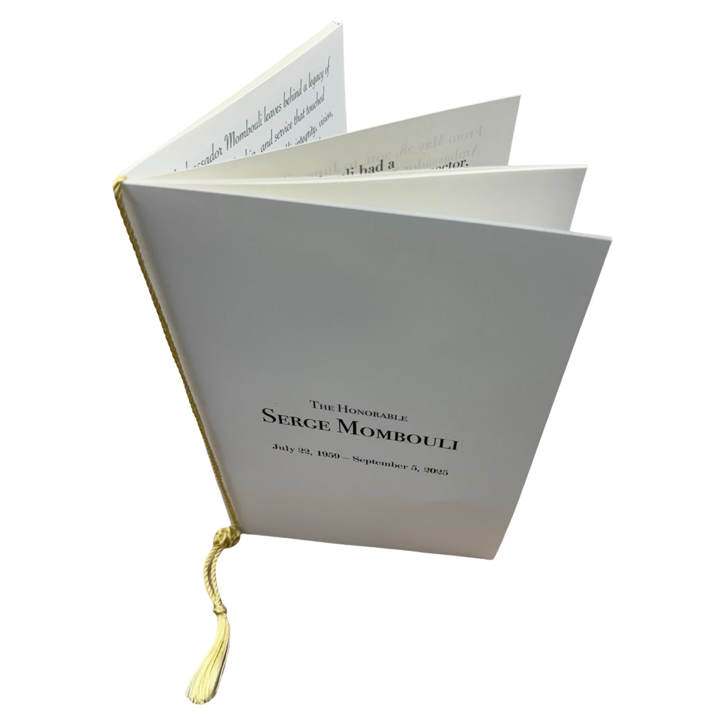Gawler's Sons | Funeral Service | SERGE MOMBOULI | Finished Program  | 320 Copies