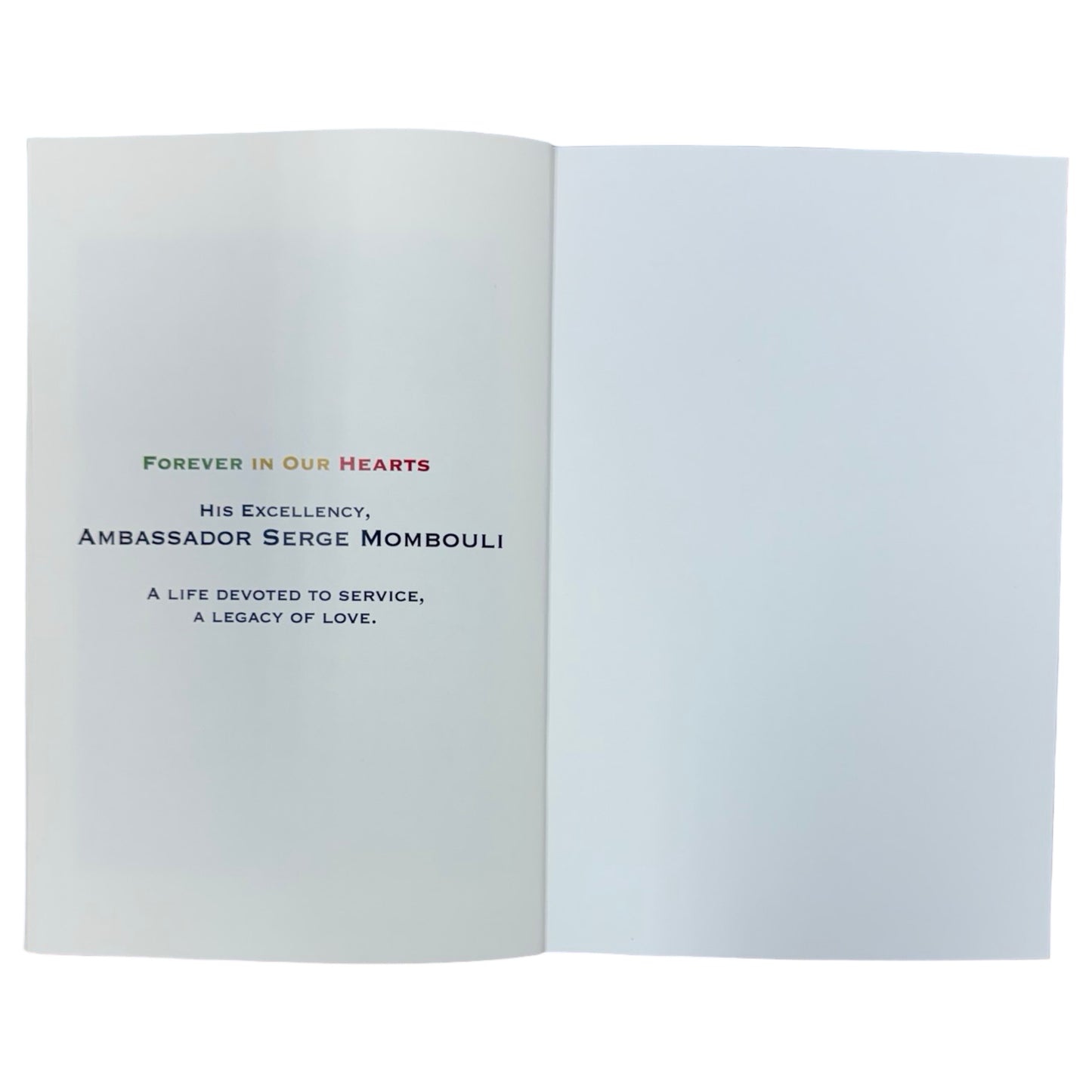 Gawler's Sons | Funeral Service | SERGE MOMBOULI | Finished Program  | 320 Copies