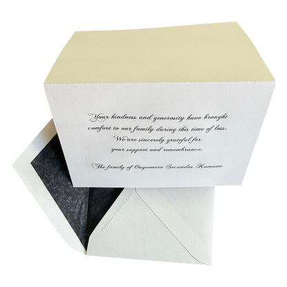 Bespoke Condolence Acknowledgement Informal Notes | Onyeonoro Secundus Kamanu