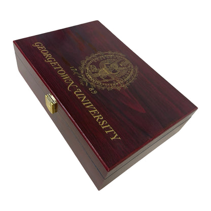 Georgetown University Rosewood Desk Box | Stationery Box | 10 by 8 inch