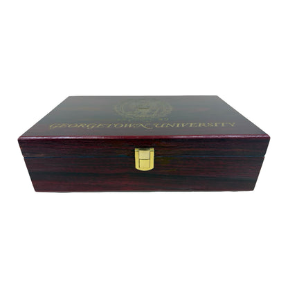 Georgetown University Rosewood Desk Box | Stationery Box | 10 by 8 inch