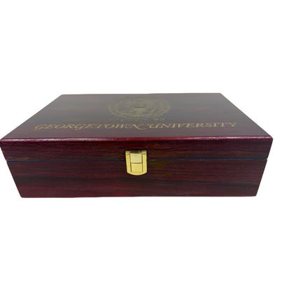 Georgetown University Rosewood Desk Box | Stationery Box | 10 by 8 inch