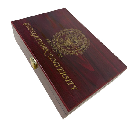 Georgetown University Rosewood Desk Box | Stationery Box | 10 by 8 inch