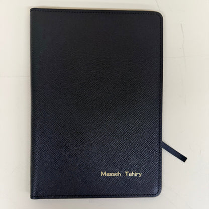 GIFT | Black Crossgrain Leather Notebooks and Pen | Charing Cross Ltd. | Elegant Presentation