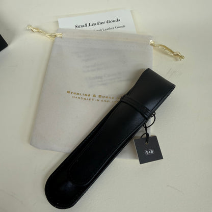GIFT | Black Crossgrain Leather Notebooks and Pen | Charing Cross Ltd. | Elegant Presentation
