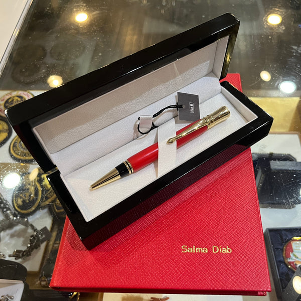 GIFT: Red Crossgrain Leather Notebook and Red Pen | Charing Cross