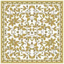 Halcyon Days | King's Coronation Gold Silk Scarf | Celebration of the Coronation of King Charles III | Gold & White | 36 by 36 Inches