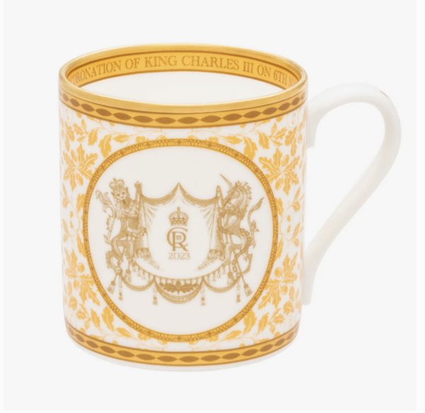Halcyon Days | King Charles III | Coronation Celebration Gold Mug
