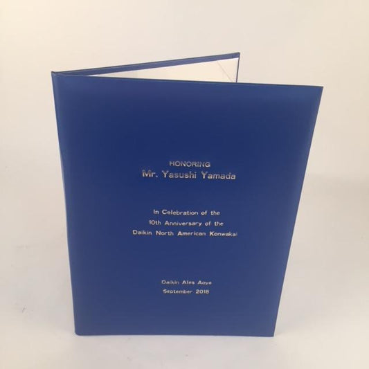 Certificate Holder with Personalization | Sample | Royal Blue | Washington, DC | Sterling and Burke-Portfolio-Sterling-and-Burke