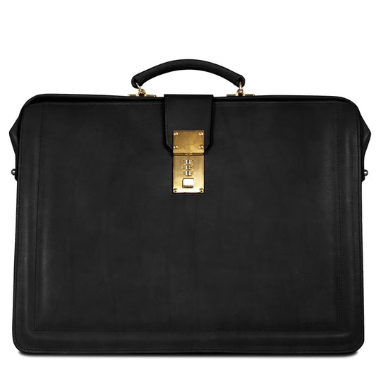 Jack Georges Top Frame Brief Bag | Belting Leather Classic Briefbag | #9005