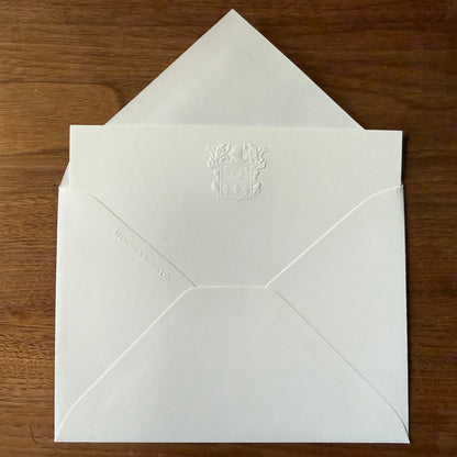 Josh Wedding | Correspondence Cards & Envelope Sets | Engraved with SULLINS Family Crest